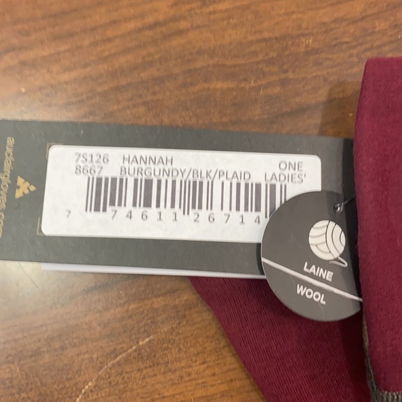 Ladies plaid burgundy-beige-red and black plaid design. Brand new with tags. - Picture 6 of 6